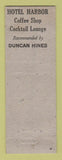 Matchbook Cover - Hotel Harbor Steamboat Springs Colorado WORN