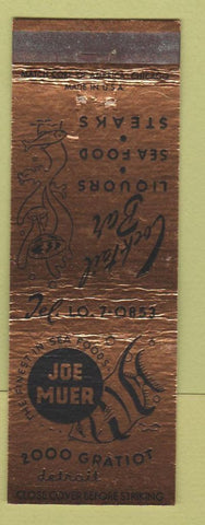 Matchbook Cover - Joe Muer Seafood Restaurant Detroit MI