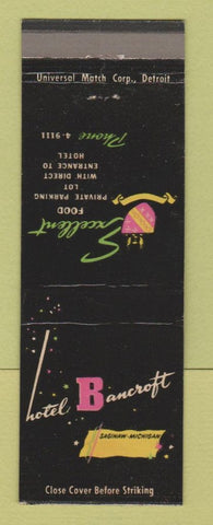 Matchbook Cover - Hotel Bancroft Saginaw MI