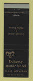 Matchbook Cover - Doherty Motor Hotel Clare MI