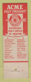 Matchbook Cover - Acme Fast Freight Trucking WEAR