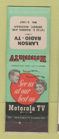 Matchbook Cover - Motorola TV Larson Radio Detroit MI