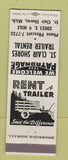 Matchbook Cover - St Clair Shores Trailer Rentals MI