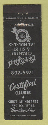 Matchbook Cover - Certified Cleaners Laundry Hamilton OH WEAR