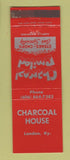 Matchbook Cover - Charcoal House London KY WEAR