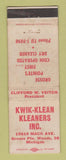 Matchbook Cover - Kwik Klean Klaners Grosse Pointe Woods MI WORN