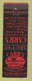 Matchbook Cover - Carr's North American Van Lines Trucking Middletown OH