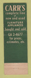 Matchbook Cover - Carr's North American Van Lines Trucking Middletown OH