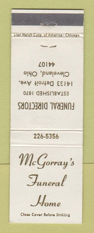 Matchbook Cover - McGorray's Funeral Home Cleveland OH