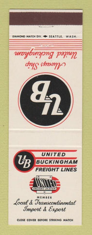 Matchbook Cover - United Buckingham Freight Lines Trucking