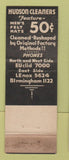 Matchbook Cover - Hudson Cleaners Detroit MI peacock WEAR