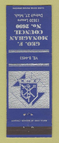 Matchbook Cover - Knights of Columbus Geo Monaghan Detroit MI