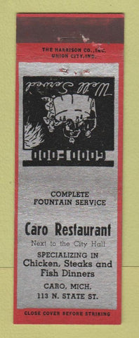 Matchbook Cover - Caro Restaurant Caro MI