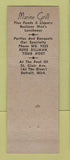 Matchbook Cover - Marine Grill Detroit MI WORN