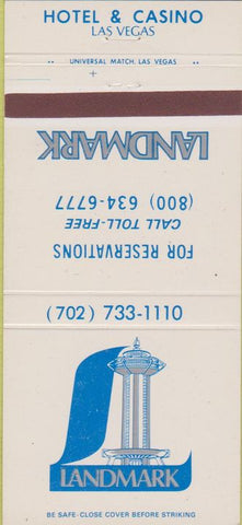 Matchbook Cover - Landmark Hotel  and  Casino Las Vegas NV 30 Strike