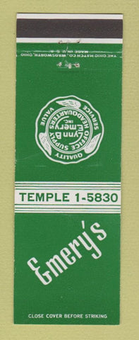 Matchbook Cover - Emery's Office Supply Detroit MI