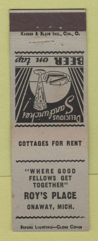 Matchbook Cover - Roy's Place Onaway MI