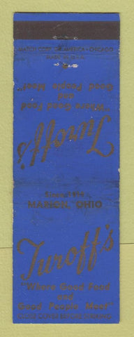 Matchbook Cover - Turoff's Restaurant Marion OH WEAR