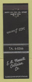 Matchbook Cover - ER Neault Collision Auto Body Detroit MI