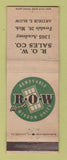 Matchbook Cover - ROW Window Units Ferndale MI WEAR