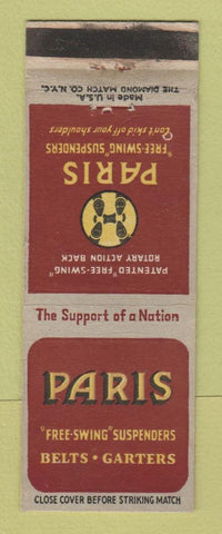 Matchbook Cover - Paris Belts Garters WEAR