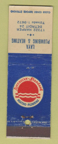 Matchbook Cover - American Standard Heating Plumbing Laya Detroit MI