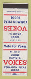 Matchbook Cover - David Vokes Common Pleas Judge Election MI?