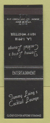 Matchbook Cover - Tommy Laing's Cocktail Lounge Detroit MI
