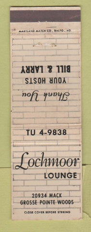 Matchbook Cover - Lochmoor Lounge Grosse Pointe Woods MI