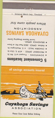 Matchbook Cover - Cuyahoga Savings Bank Cleveland OH 30 Strike