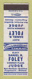 Matchbook Cover - Daniel R Foley Common Pleas Judge Election MI?