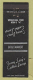 Matchbook Cover - Tommy Laing's Cocktail Lounge Detroit MI