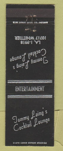 Matchbook Cover - Tommy Laing's Cocktail Lounge Detroit MI