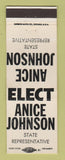 Matchbook Cover - Anice Johnson State Rep Election MI? WEAR