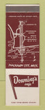 Matchbook Cover - Downing's Cafe Mackinaw City MI