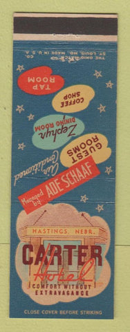 Matchbook Cover - Carter Hotel Hastings NE