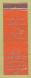 Matchbook Cover - Delco Welding Roseville MI