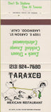 Matchbook Cover - Taraxco Mexican Restaurant Lakewood CA 30 Strike