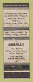 Matchbook Cover - Underill's Office Detroit? MI WEAR