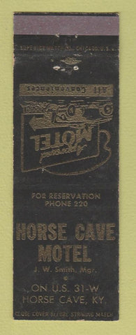 Matchbook Cover - Horse Cave Motel KY WEAR