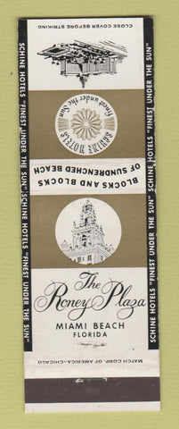 Matchbook Cover - Schine Hotels Roney Plaza Miami Beach FL