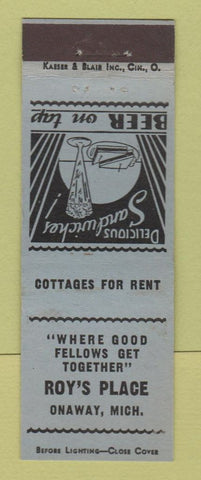Matchbook Cover - Roy's Place Onaway MI
