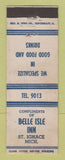 Matchbook Cover - Belle Isle Inn St Ignace MI