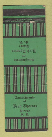 Matchbook Cover - Herb Thomas Pierre SD WEAR