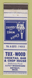 Matchbook Cover - Tux Wood Cocktail Bar Chop House Detroit MI