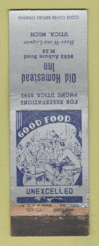 Matchbook Cover - Old Homestead Inn Utica MI WORN