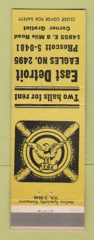 Matchbook Cover - Eagles Lodge East Detroit MI