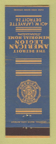 Matchbook Cover - American Legion Detroit MI