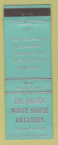 Matchbook Cover - Del Haven White House Cottages College Park MD