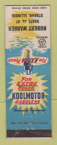 Matchbook Cover - Cities oil gas Hubert Warren Strawn IL